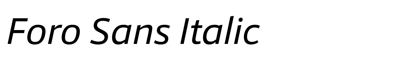 Foro Sans Italic